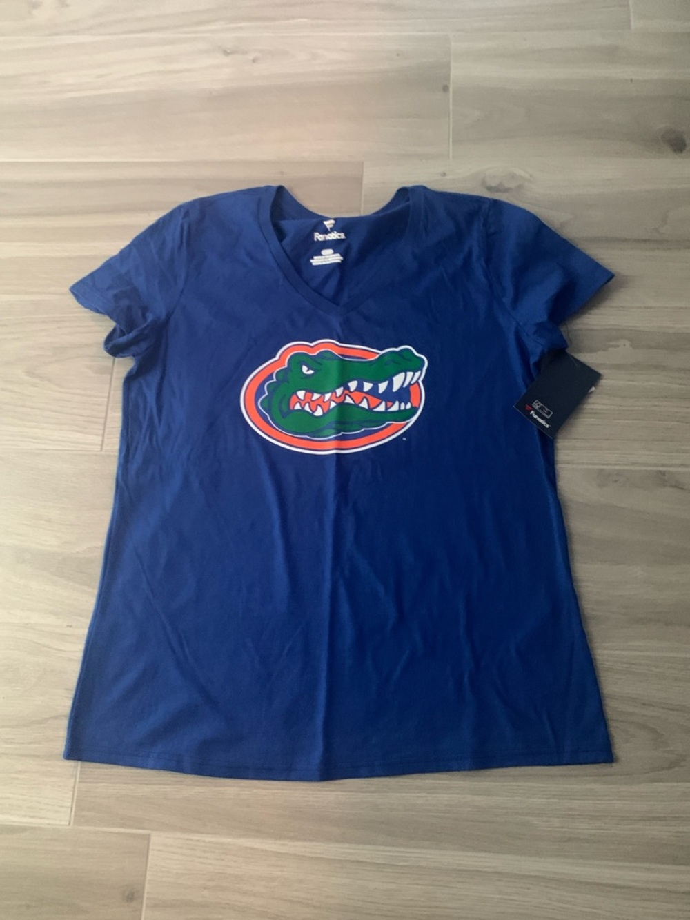 Fanatics Royal Blue Florida Gators V-Neck Tee with Gator Logo